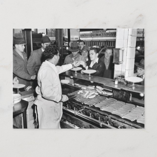 Carte Postale Le stand Hotdog de l'île Coney Nathan (Devant)