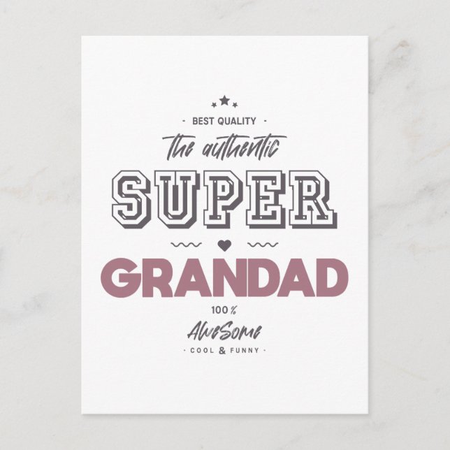 Carte Postale Le super papy authentique (Devant)