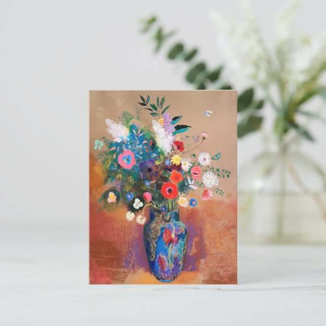 Carte Postale Le tableau de Odilon Redon, Bouquet de fleurs, (Debout devant)