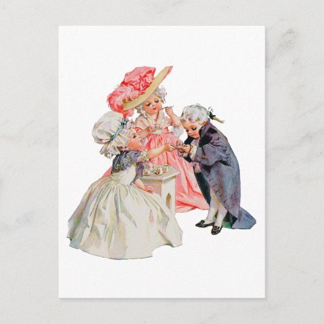 Carte Postale Le Tea Party de Little Martha Washington (Devant)