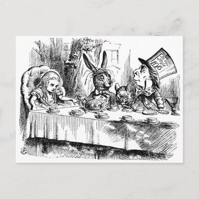 Carte Postale Le Tea Party de Mad Hatter (Devant)