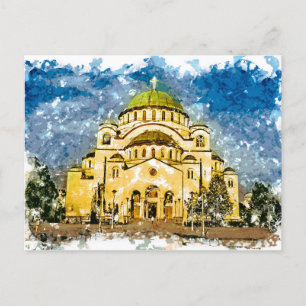 Carte Postale Le temple de Saint Sava Belgrade Srbija
