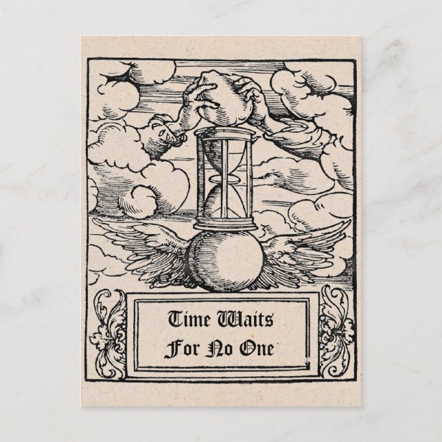 Carte Postale "Le Temps Attend Personne" Customisé (Devant)