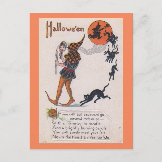Carte Postale Le temps est venu, jamais trop tard Halloween Vint (Devant)