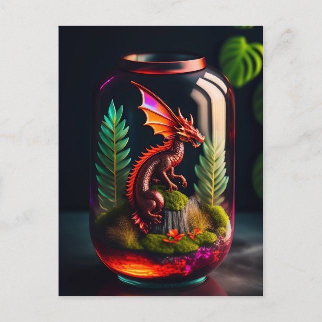 Carte Postale Le Terrarium du Dragon | ART NUMÉRIQUE (Devant)
