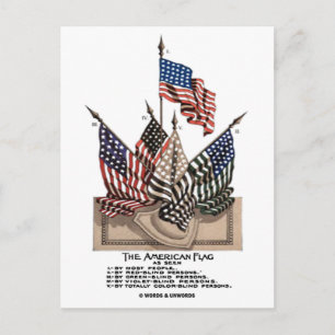 Carte Postale Le test de vision du drapeau américain (Vintage hi