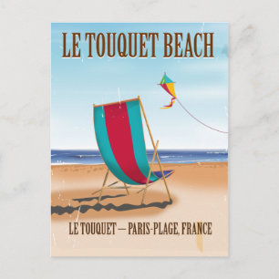 Carte Postale Le Touquet Beach affiche de voyage Vintage
