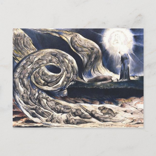 Carte Postale Le tourbillon des amoureux de William Blake illust (Devant)