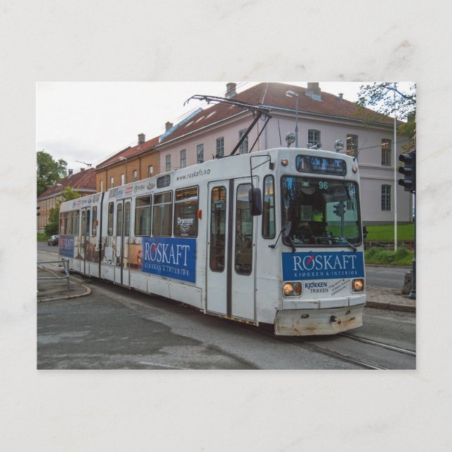Carte Postale Le tram à Trondheim, "Graakallbanen" (Devant)