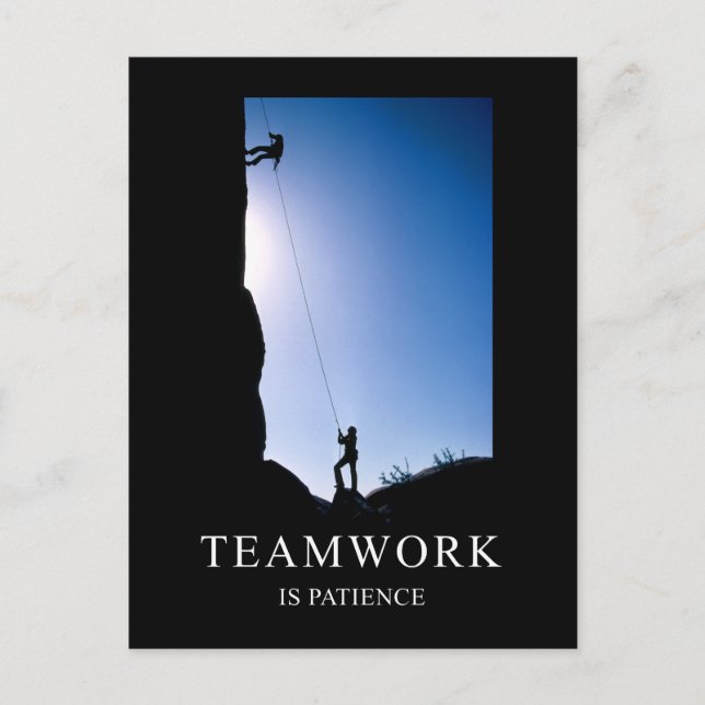 Carte Postale Le travail d'équipe est Patience Motivational Post (Devant)