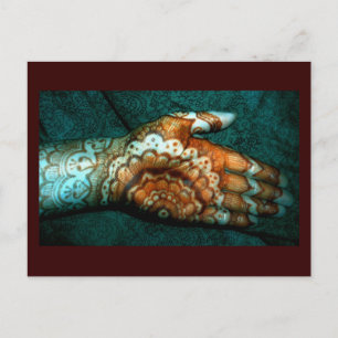 Carte Postale Le travail du tatouage au henné de Bajidoo