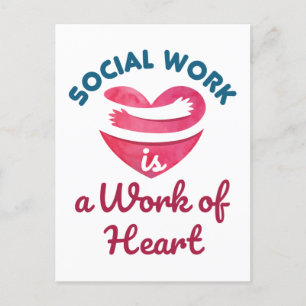 Carte Postale Le travail social est un travail de coeur Travaill