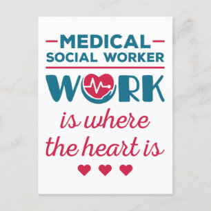 Carte Postale Le travail social Médicale est là où le coeur est
