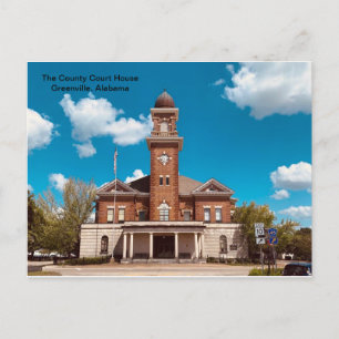 Carte Postale Le tribunal du comté de Greenville, Alabama