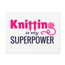 Le tricot est ma superpuissance en rose