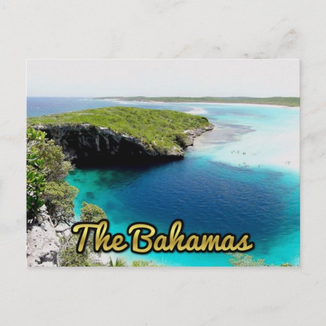 Carte Postale Le trou bleu du Dean des Bahamas (Devant)