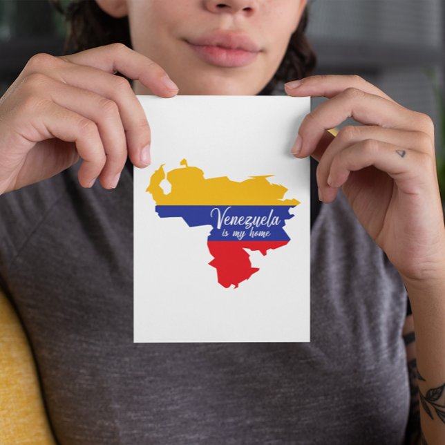 Carte Postale Le Venezuela est ma maison (venezuela flag map postcard)