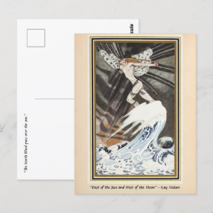 Carte Postale Le Vent du Nord surplombe la mer Kay Nielsen