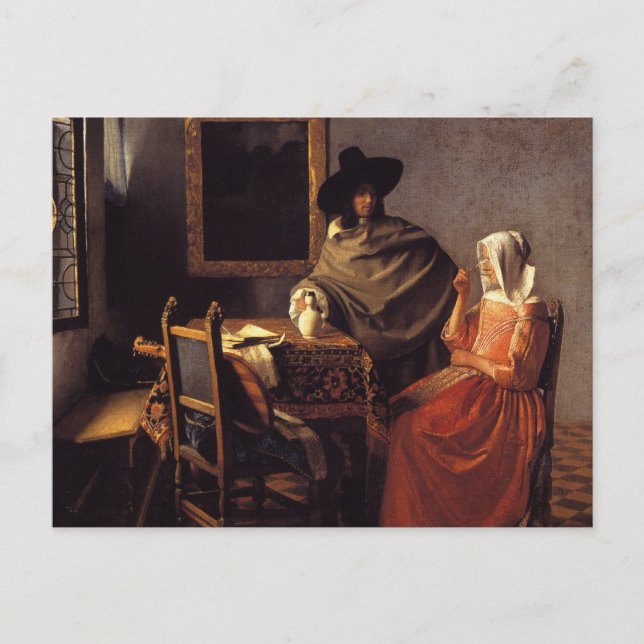 Carte Postale Le verre du vin (Devant)