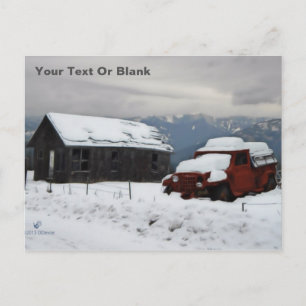 Carte Postale Le vieux camion rouge