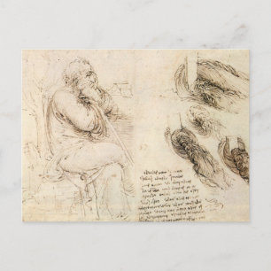 Carte Postale Le vieux et l'eau de Léonard de Vinci