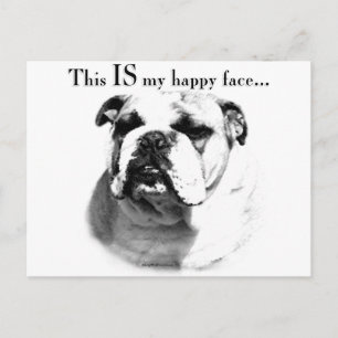 Carte Postale Le visage joyeux de Bulldog