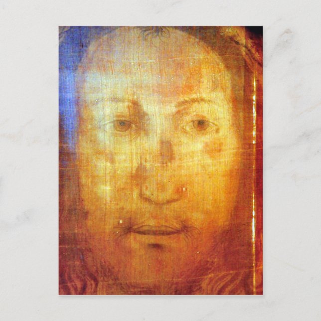 CARTE POSTALE LE VOILE DE VERONICA LE VISAGE SACRÉ DE JÉSUS. (Devant)