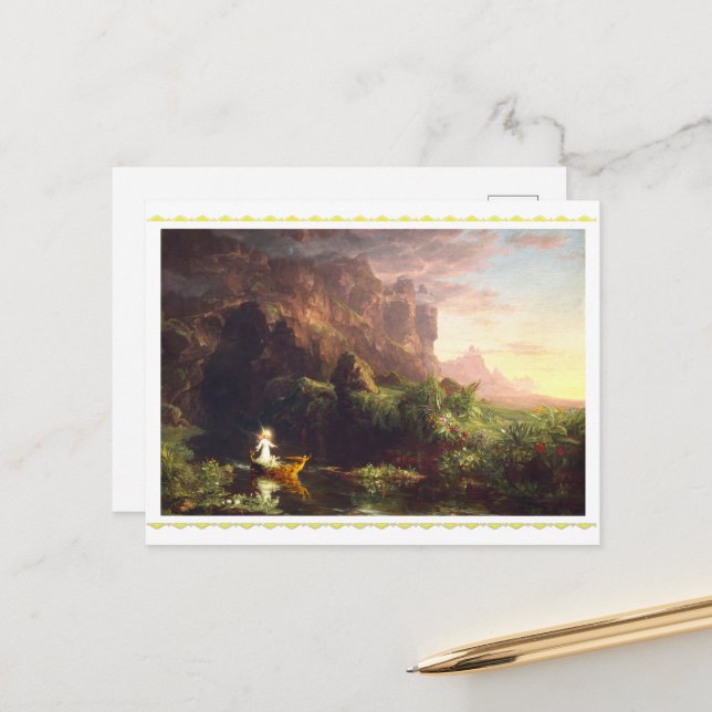 Carte Postale Le voyage de la vie - Enfance (1842) (Devant/Arrière en situation)