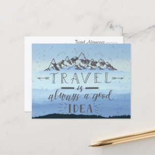 Carte Postale Le voyage est toujours une bonne idée