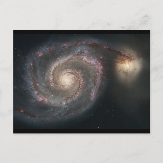 Carte Postale Le Whirlpool Galaxy (M51) et la galaxie d'accompag (Devant)