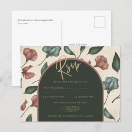 Carte Postale LeahG Forest Green Terracotta Mariage de automne R