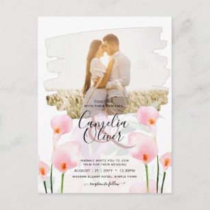 Carte Postale LeahG Rose Calla Lily PHOTO Overlay Mariage Invite