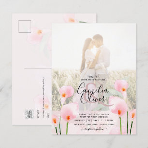 Carte Postale LeahG Rose Calla Lily PHOTO Overlay Mariage Invite