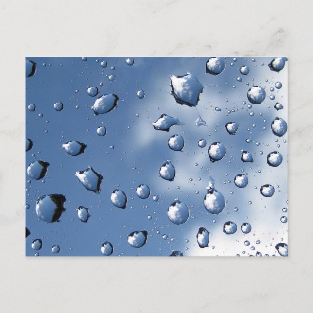 Carte Postale L'eau chute sur Spider Web contre Blue Sky (Devant)