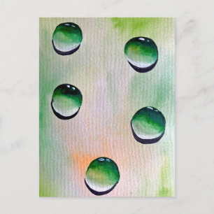 Carte Postale L'eau verte laisse tomber l'art de l'eau