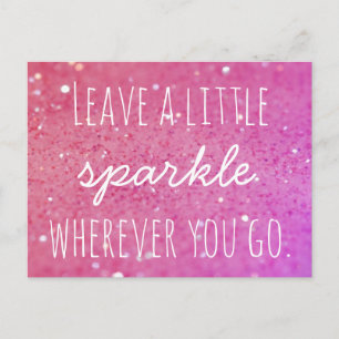 Carte Postale Leave a little sparkle wherever you go Pink Bokeh
