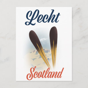 Carte Postale Lecht Ecosse affiche de ski art de voyage
