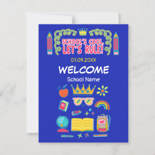 Carte Postale " L'école c'est cool, on va régner" citations de m
