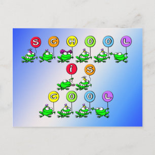 Carte Postale L'école est Cool - Grenouilles