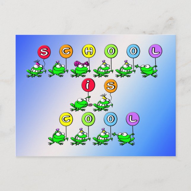 Carte Postale L'école est Cool - Grenouilles (Devant)