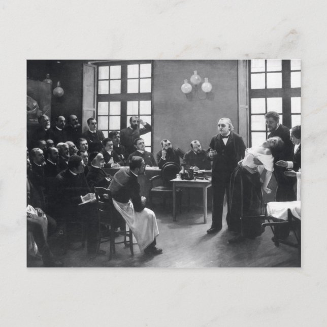 Carte Postale Leçon avec le docteur Charcot à la Salpetrière (Devant)