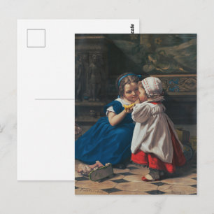 Carte Postale Leçon de musique artistique pour enfants victorien