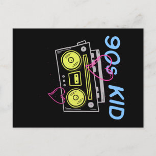 Carte Postale Lecteur de cassette Rétro Enfant des Années 90