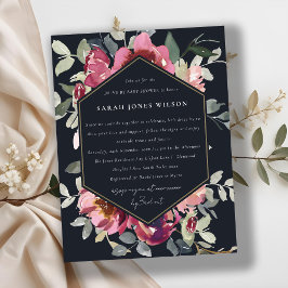 CARTE POSTALE LECTEUR FLORAL ROSE NOIR ROUGE PAR BABY SHOWER