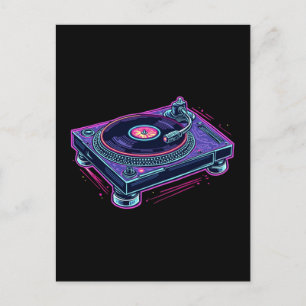 Carte Postale Lecteur Vintage Audio LP Vinyl Record