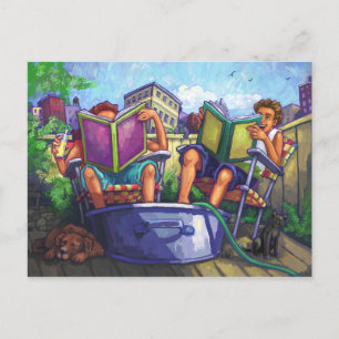 Carte Postale Lecture en été