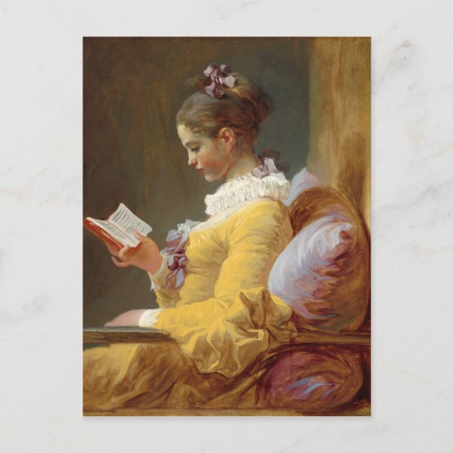 Carte Postale Lecture jeune fille (Devant)