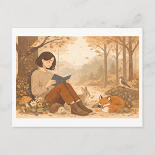 Carte Postale Lecture saisonnière : Automne