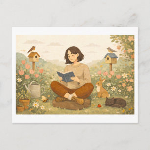 Carte Postale Lecture saisonnière : Printemps