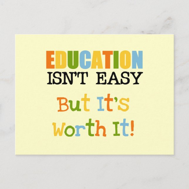 Carte Postale L'éducation vaut la peine (Devant)